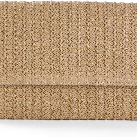 Straw Clutch Purse Shoulder Bag Envelope Style Summer Beach Travel Accessory - Picture 8 of 8